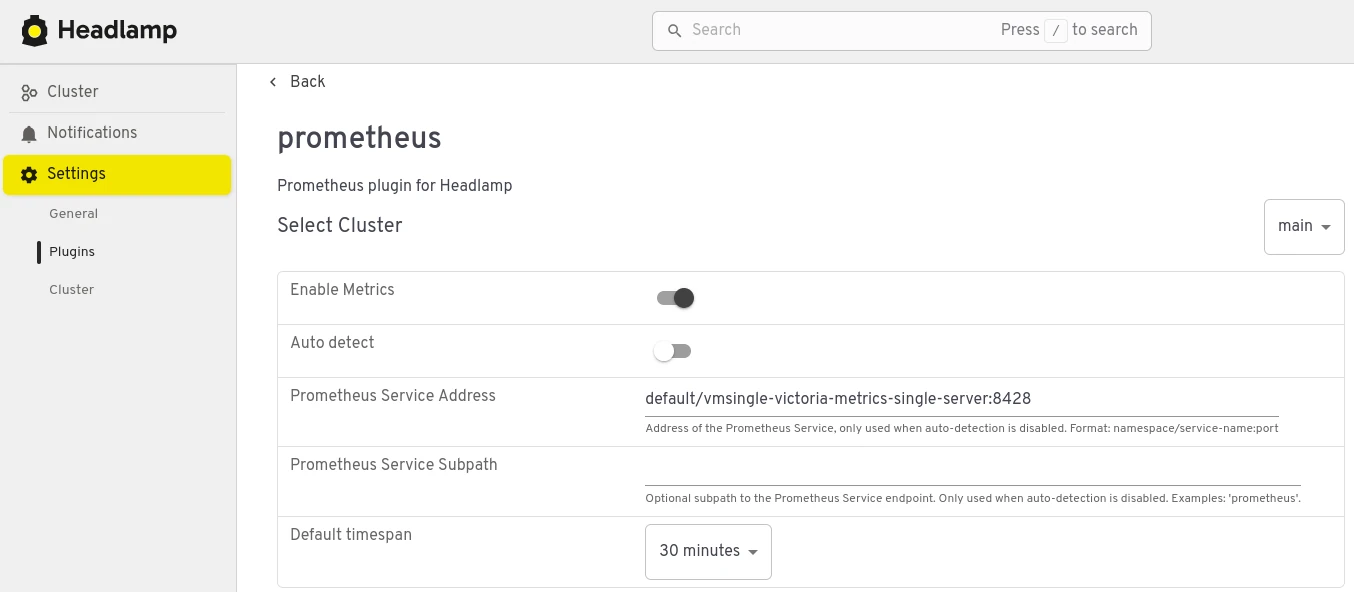 VictoriaMetrics Single settings