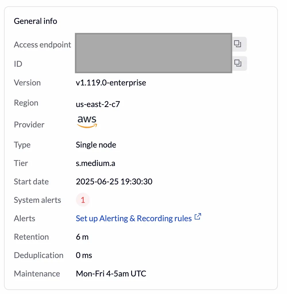 Deployment overview with alert