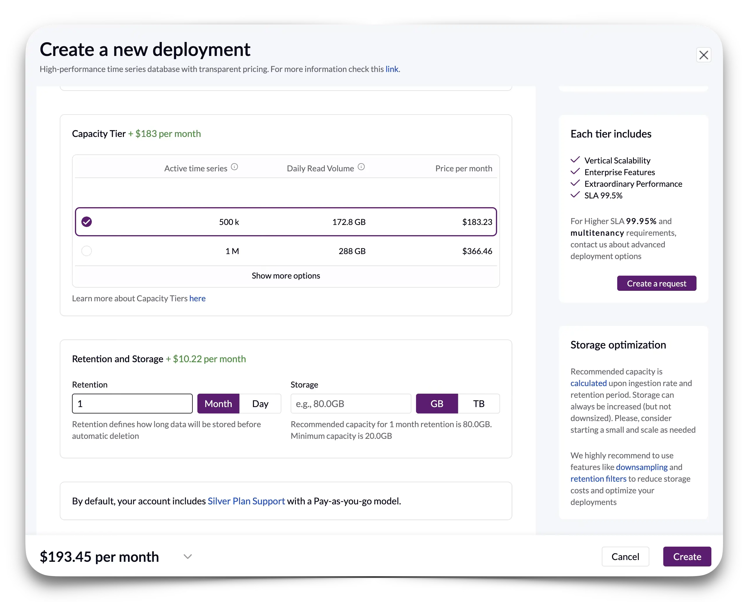 Selecting a Capacity Tier Selecting a Capacity Tier